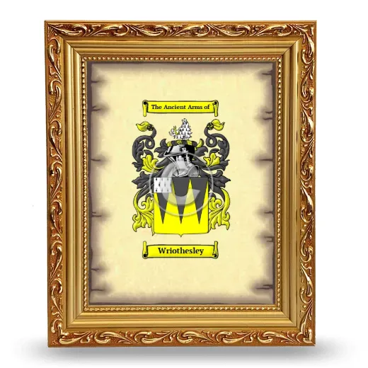 Wriothesley Coat of Arms Framed - Gold