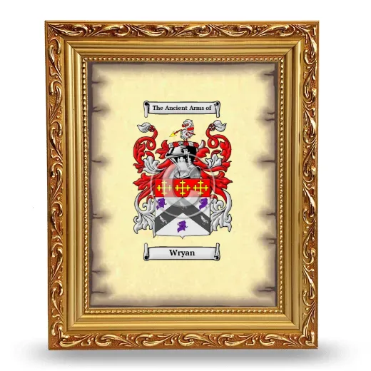 Wryan Coat of Arms Framed - Gold