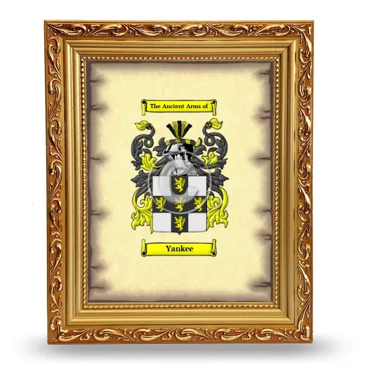 Yankee Coat of Arms Framed - Gold