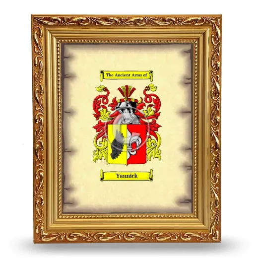 Yannick Coat of Arms Framed - Gold