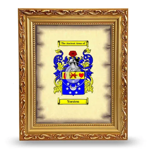 Yorsten Coat of Arms Framed - Gold