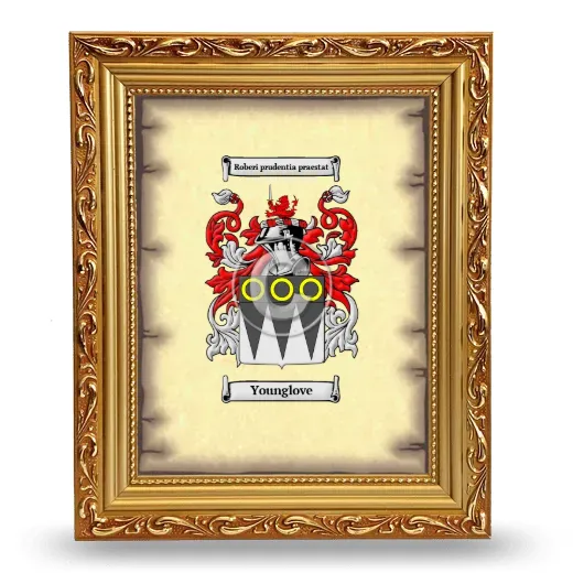 Younglove Coat of Arms Framed - Gold