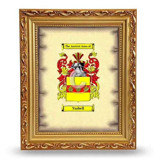 Ysabell Coat of Arms Framed - Gold