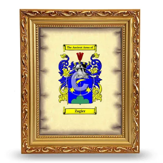 Zagier Coat of Arms Framed - Gold