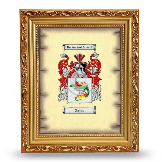 Zajac Coat of Arms Framed - Gold