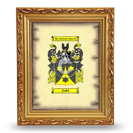 Zedel Coat of Arms Framed - Gold