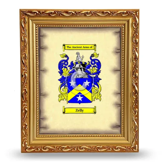 Zelly Coat of Arms Framed - Gold