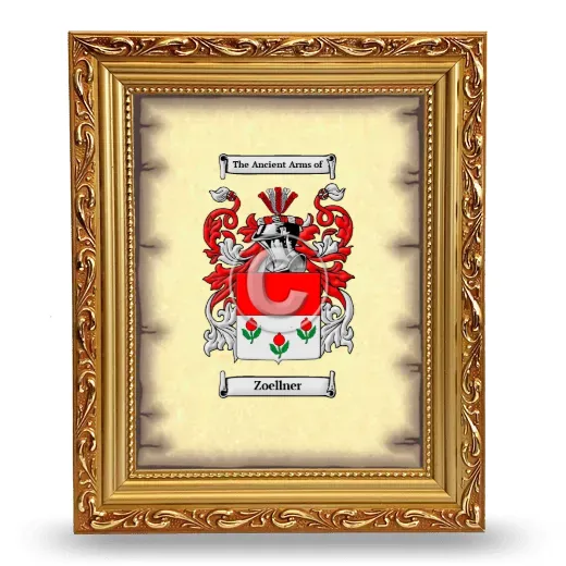 Zoellner Coat of Arms Framed - Gold