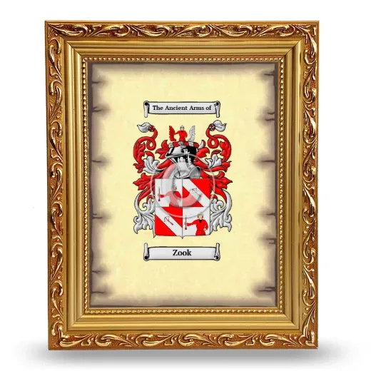 Zook Coat of Arms Framed - Gold