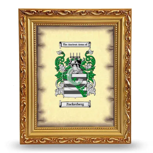 Zuckerberg Coat of Arms Framed - Gold