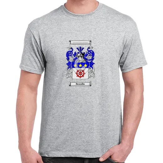 Beaudin Grey Coat of Arms T-Shirt
