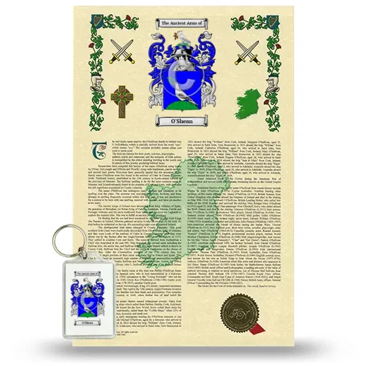 O'Shean Armorial History and Keychain Package