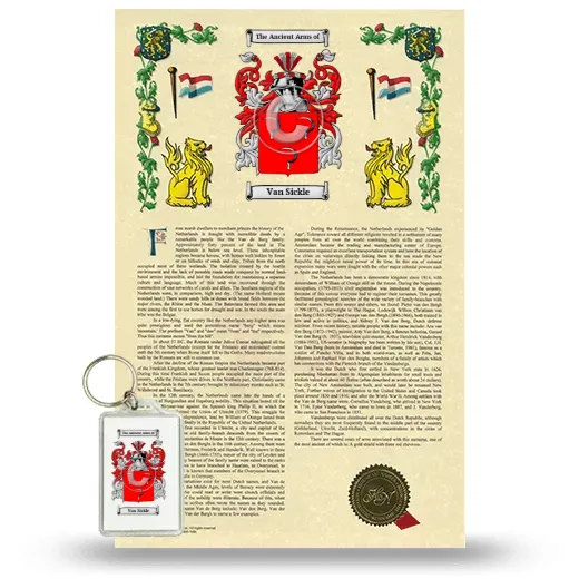 Van Sickle Armorial History and Keychain Package