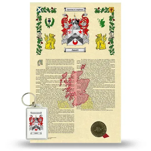 Amott Armorial History and Keychain Package