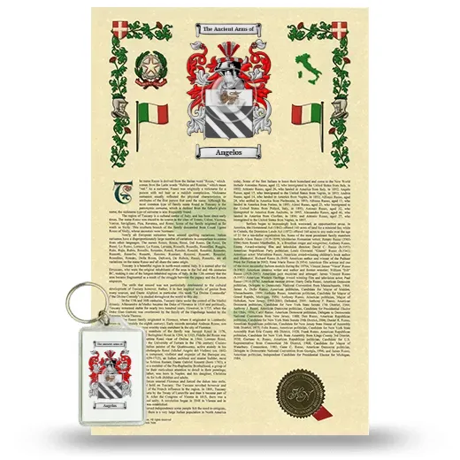 Angelos Armorial History and Keychain Package