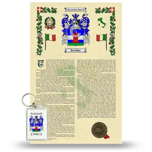 Bertolino Armorial History and Keychain Package