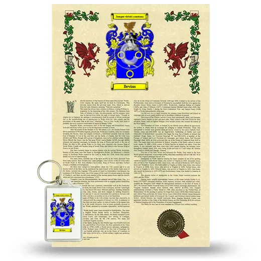 Bevins Armorial History and Keychain Package