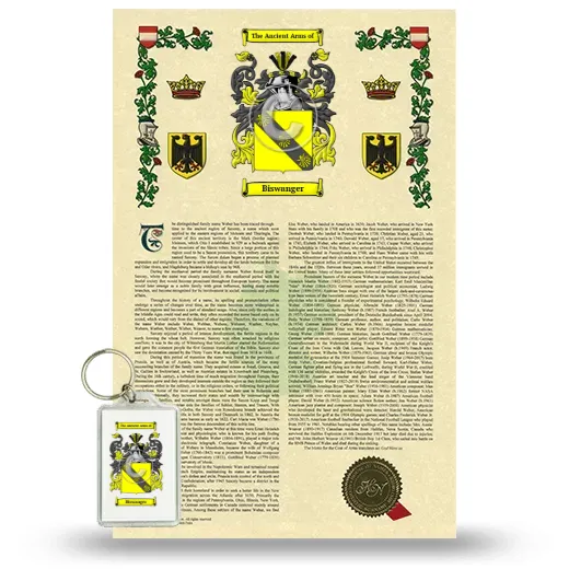 Biswanger Armorial History and Keychain Package