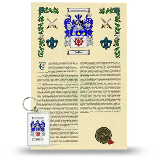 Bodine Armorial History and Keychain Package