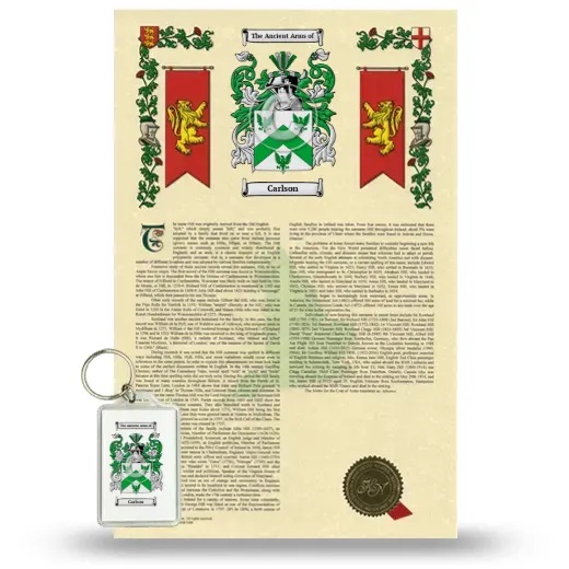 Carlson Armorial History and Keychain Package