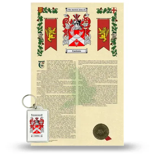 Casteen Armorial History and Keychain Package