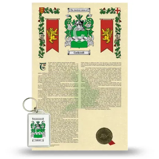 Cockcroft Armorial History and Keychain Package