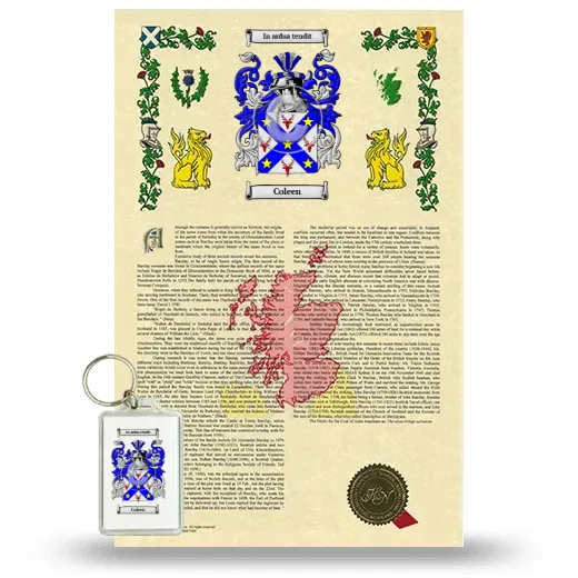 Coleen Armorial History and Keychain Package