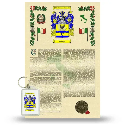 Crespo Armorial History and Keychain Package