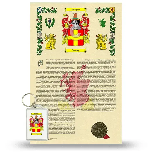 Crosby Armorial History and Keychain Package