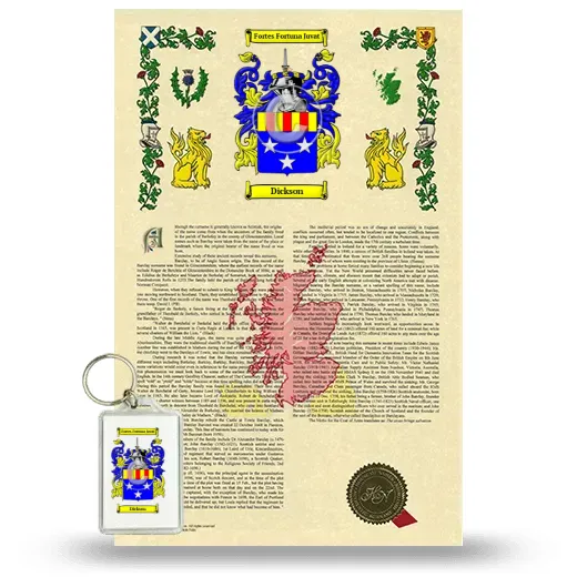 Dickson Armorial History and Keychain Package