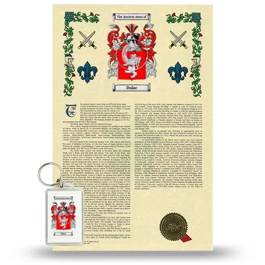 Dulac Armorial History and Keychain Package