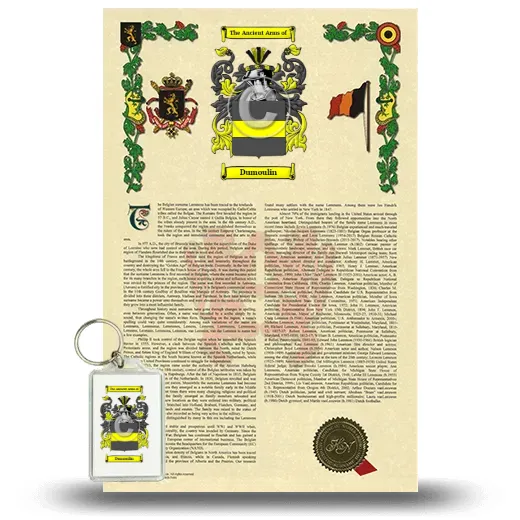 Dumoulin Armorial History and Keychain Package