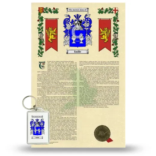 Emilie Armorial History and Keychain Package