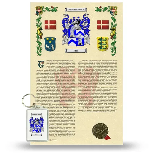 Friis Armorial History and Keychain Package