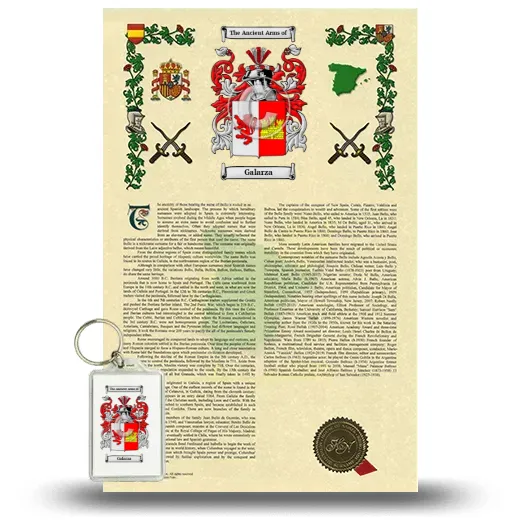 Galarza Armorial History and Keychain Package
