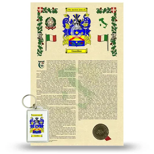 Guardino Armorial History and Keychain Package