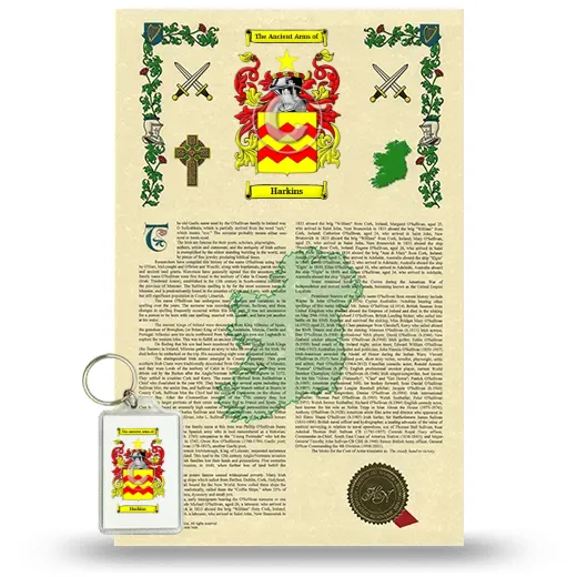 Harkins Armorial History and Keychain Package