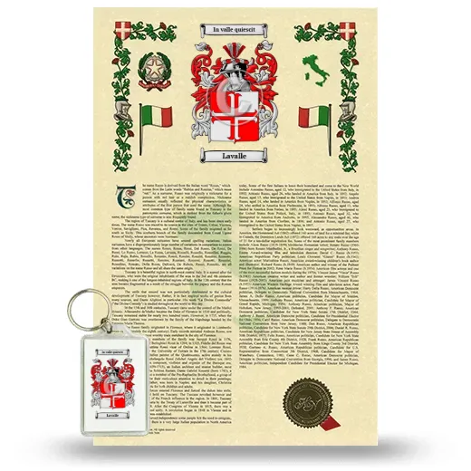 Lavalle Armorial History and Keychain Package