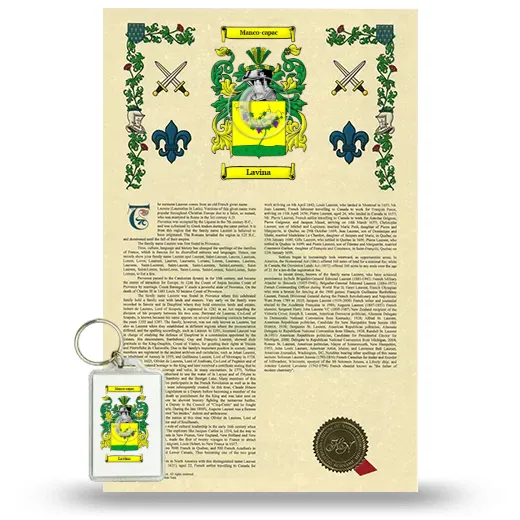Lavina Armorial History and Keychain Package