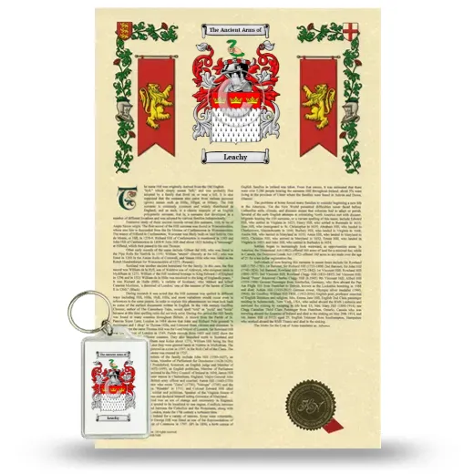 Leachy Armorial History and Keychain Package