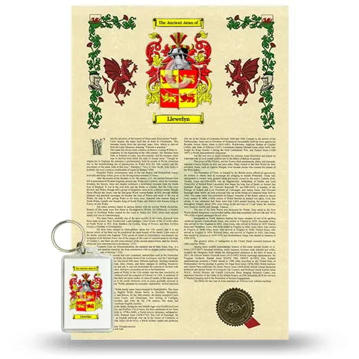 Llewelyn Armorial History and Keychain Package