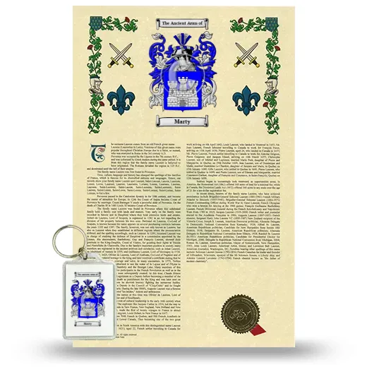 Marty Armorial History and Keychain Package