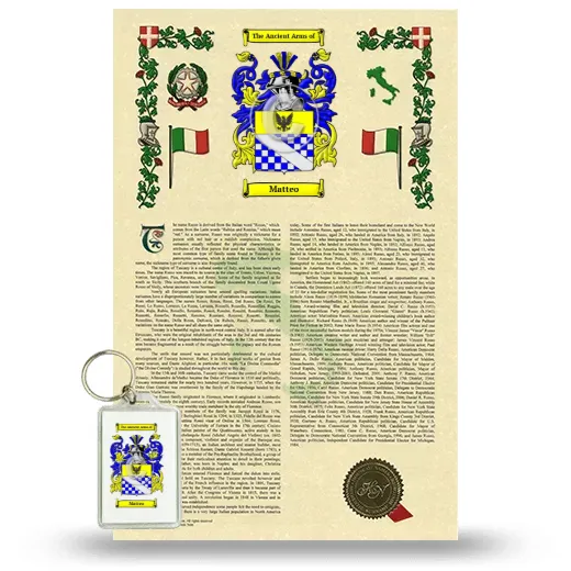 Matteo Armorial History and Keychain Package