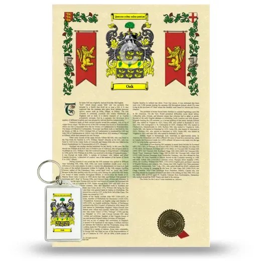 Oak Armorial History and Keychain Package