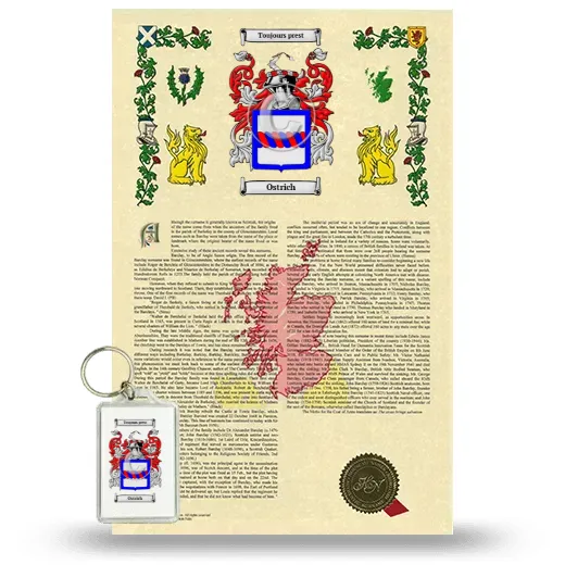 Ostrich Armorial History and Keychain Package