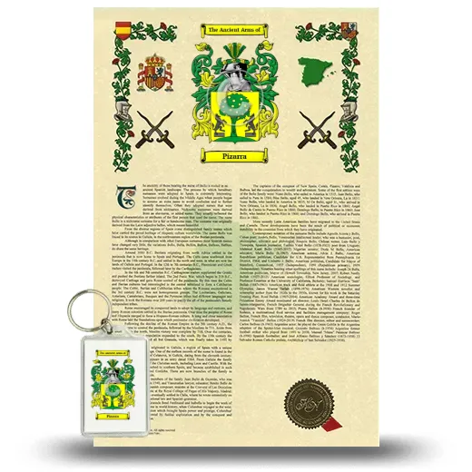 Pizarra Armorial History and Keychain Package