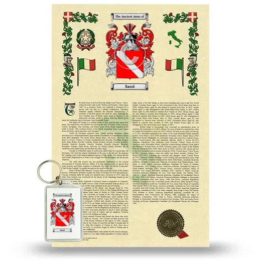 Sacci Armorial History and Keychain Package