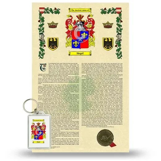 Siegel Armorial History and Keychain Package