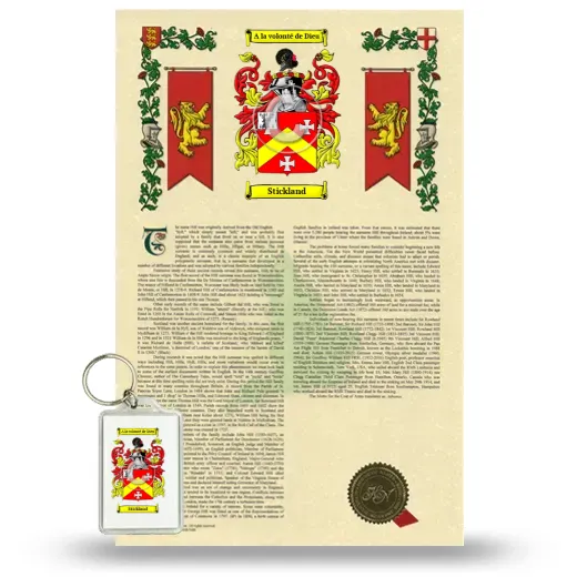 Stickland Armorial History and Keychain Package
