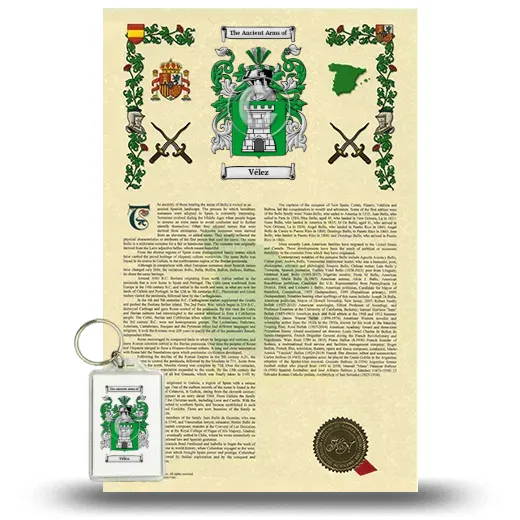 Vélez Armorial History and Keychain Package